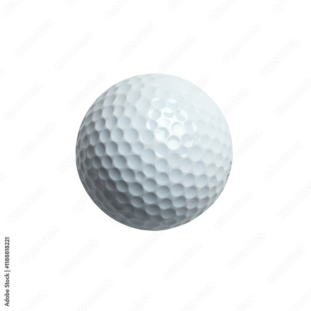 White golf ball with light shining from above, transparent background. White golf ball with light shining from above, transparent background.