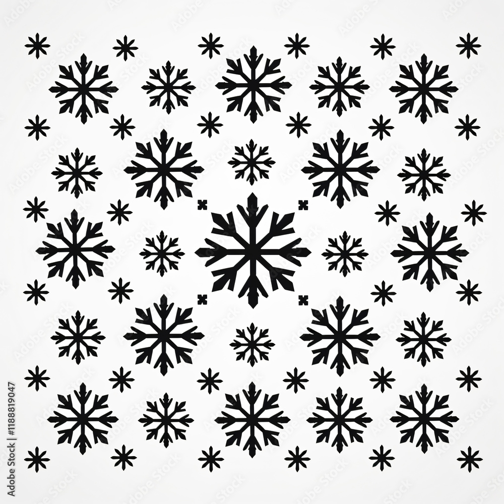 Delicate Snowflake Glyph in Minimalist Flat Design ice art icon cold frost white