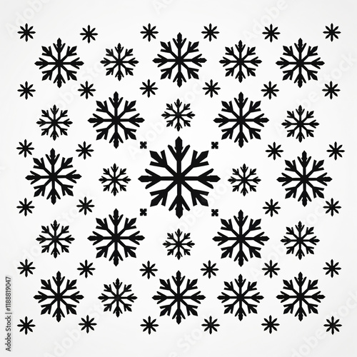 Delicate Snowflake Glyph in Minimalist Flat Design ice art icon cold frost white