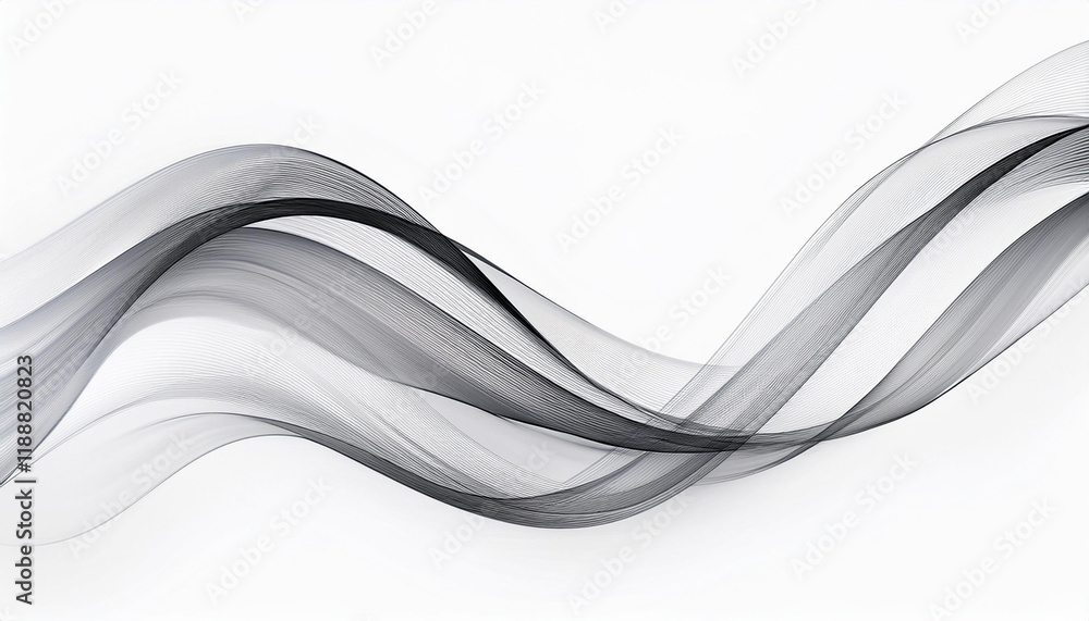 Fototapeta premium grey wave abstract artistic blend line on white background