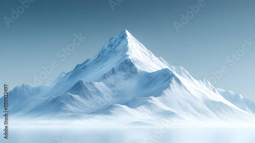 Wallpaper Mural A majestic snow-covered mountain peak against a serene blue background. Torontodigital.ca