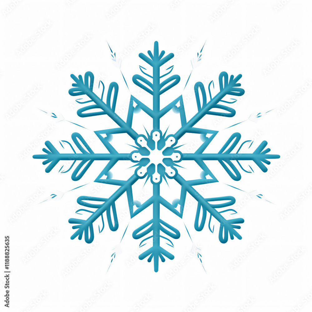 Delicate Snowflake Ornament | Flat Vector Illustration ice icon shape design Delicate Snowflake Ornament | Flat Vector Illustration ice icon shape design