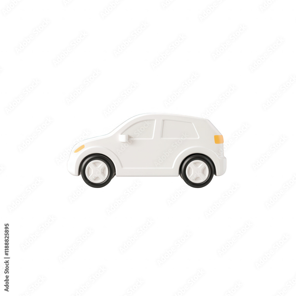 Minimalist white toy car design perfect for creative projects., isolated on a transparent background. Minimalist white toy car design perfect for creative projects., isolated on a transparent background.