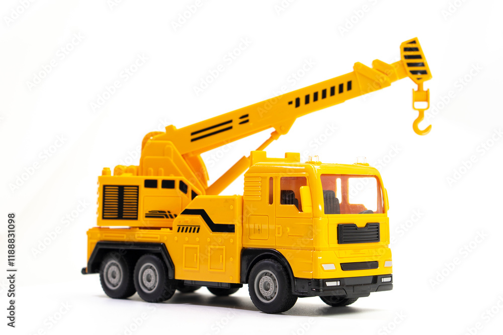 toy truck crane isolated on white background. Construction industrial equipment for transporting materials. Plastic child toy on white backdrop. Construction vehicle. Children's toy. Crane Toy. toy truck crane isolated on white background. Construction industrial equipment for transporting materials. Plastic child toy on white backdrop. Construction vehicle. Children's toy. Crane Toy.