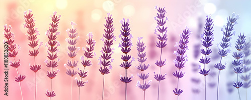 Lavender field bokeh pastel banner