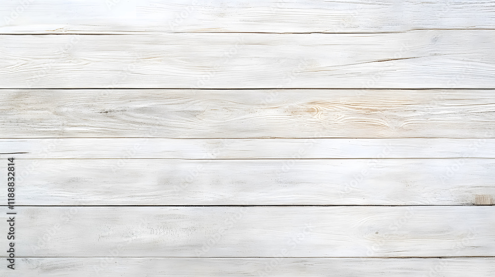 Fototapeta premium White wooden plank texture, top view.
