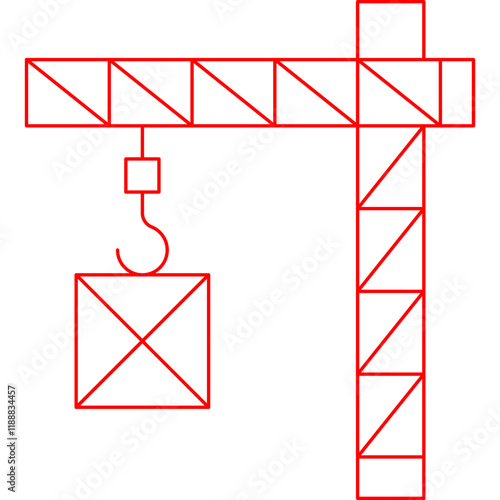 Tower Crane icon single vector illustration