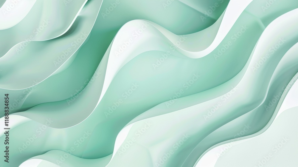 Obraz premium Abstract Mint Green Wave Wallpaper