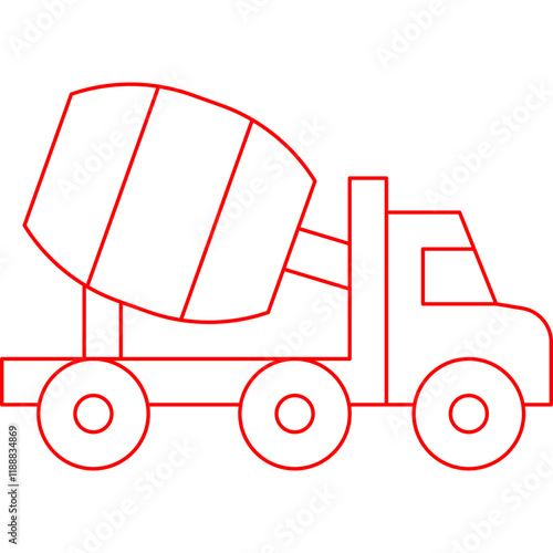 Concrete Mixer Truck icon single vector illustration