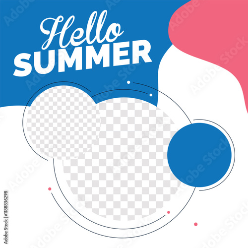 Summer holiday greetings vector with travel bag umbrella swimming circle tropical leaves celebration