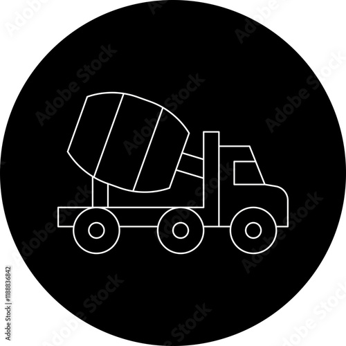 Concrete Mixer Truck icon single vector illustration