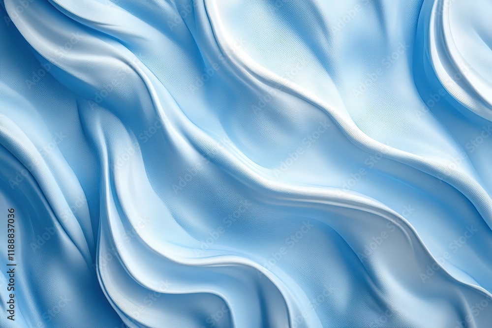 Obraz premium Elegant Light Blue Draped Fabric Texture Background