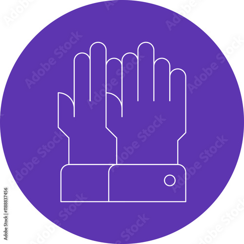 Working Gloves icon single vector illustration