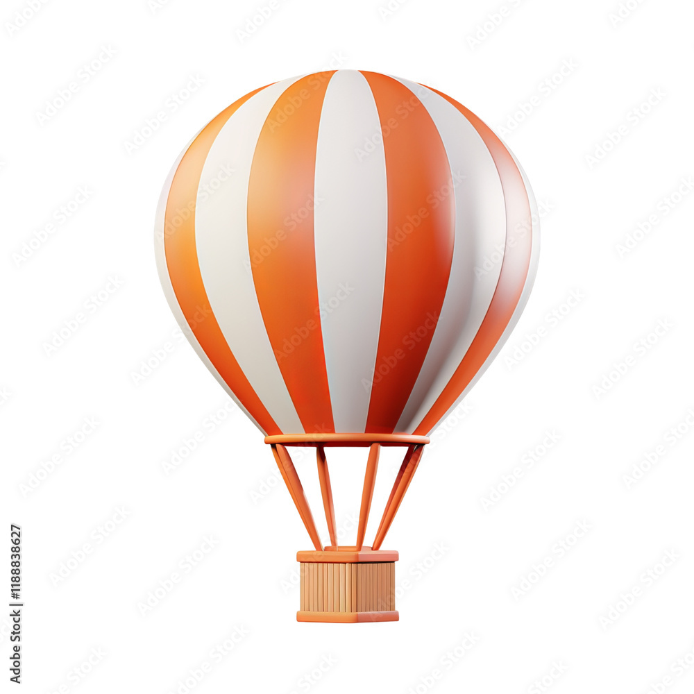 Hot Air Balloon, White Background, PNG