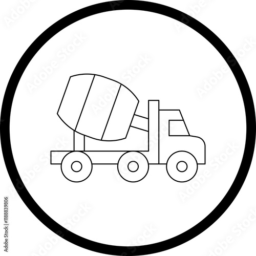 Concrete Mixer Truck icon single vector illustration
