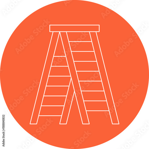 Stepladder icon single vector illustration