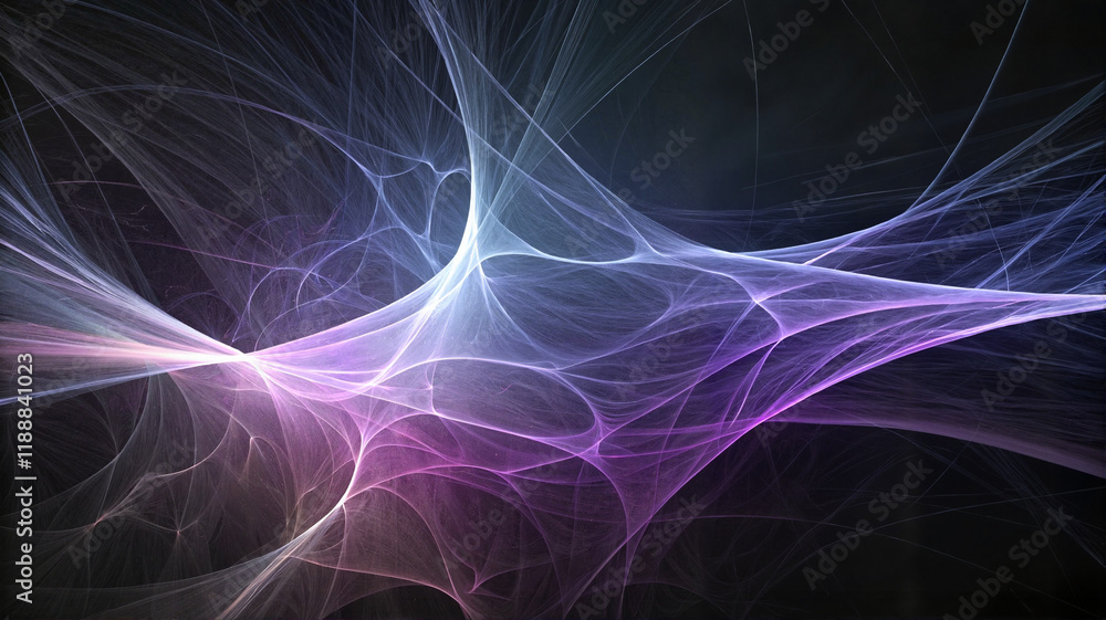 Obraz premium Purple and blue swirling light streaks in a dark void