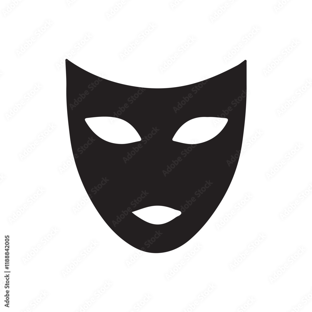 black mask silhouette vector illustration black mask silhouette vector illustration