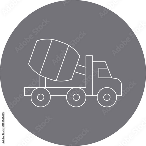 Concrete Mixer Truck icon single vector illustration