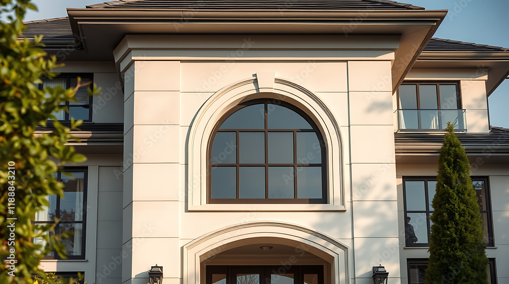 Luxury House Exterior: Modern Architectural Design and Elegant Facade. Discover the epitome of refined living in this stunning property. A true masterpiece of residential architecture. Luxury House Exterior: Modern Architectural Design and Elegant Facade. Discover the epitome of refined living in this stunning property. A true masterpiece of residential architecture.