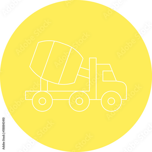 Concrete Mixer Truck icon single vector illustration