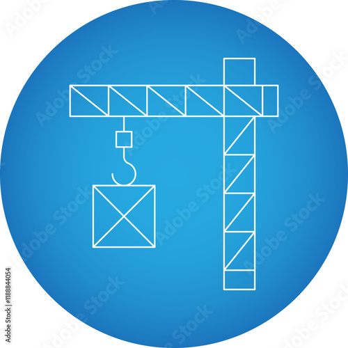 Tower Crane icon single vector illustration