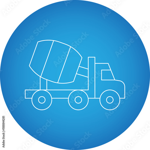 Concrete Mixer Truck icon single vector illustration