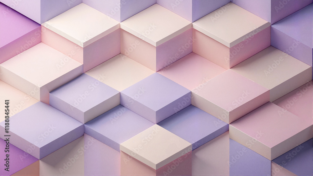 Obraz premium Soft pastel 3D cubes with gradient highlights