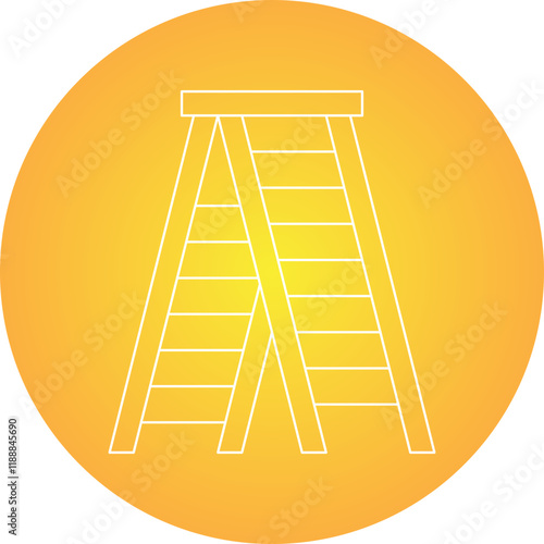 Stepladder icon single vector illustration