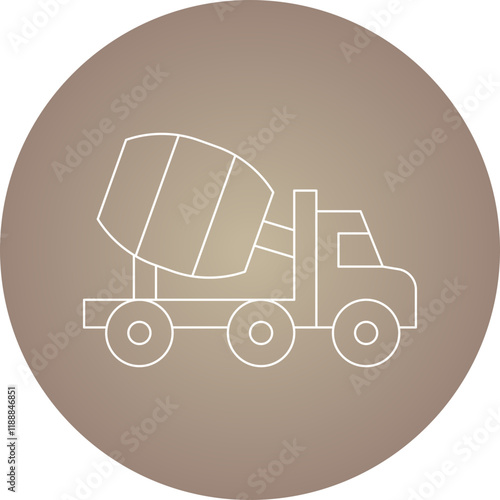 Concrete Mixer Truck icon single vector illustration