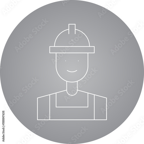 Builder icon single vector illustration