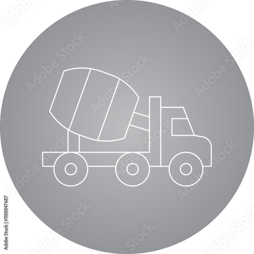 Concrete Mixer Truck icon single vector illustration