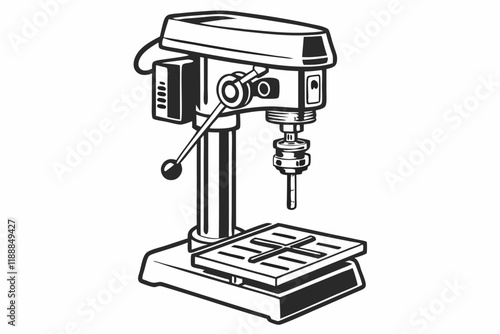 Drill press vector silhouette on a white background photo