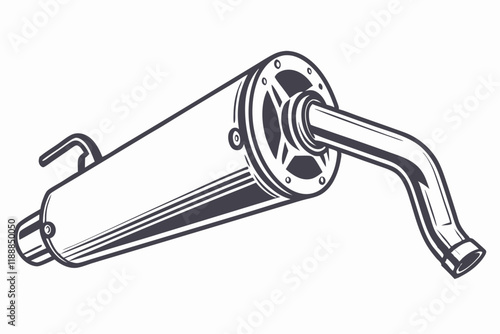 Exhaust pipe vector silhouette on a white background
 photo