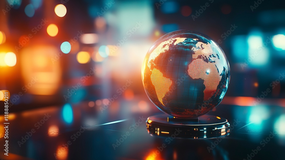 Fototapeta premium Glass globe in the night