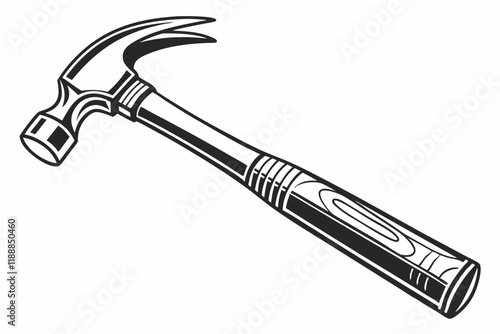 Hammer vector silhouette on a white background