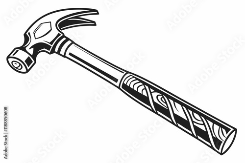 Hammer vector silhouette on a white background