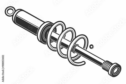 Suspension spring vector silhouette on a white background