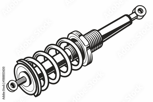 Suspension spring vector silhouette on a white background