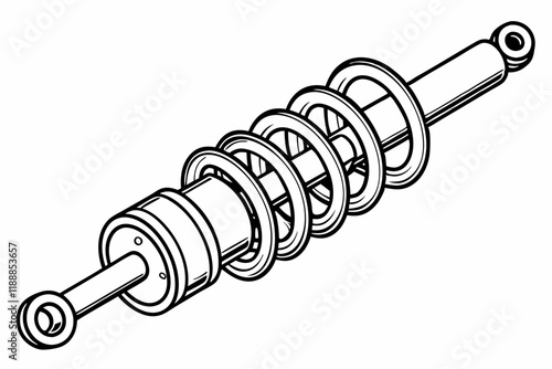 Suspension spring vector silhouette on a white background