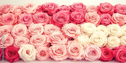 Stunning Close Up of Pink and White Roses Romantic Floral Background Soft Pastel Hues