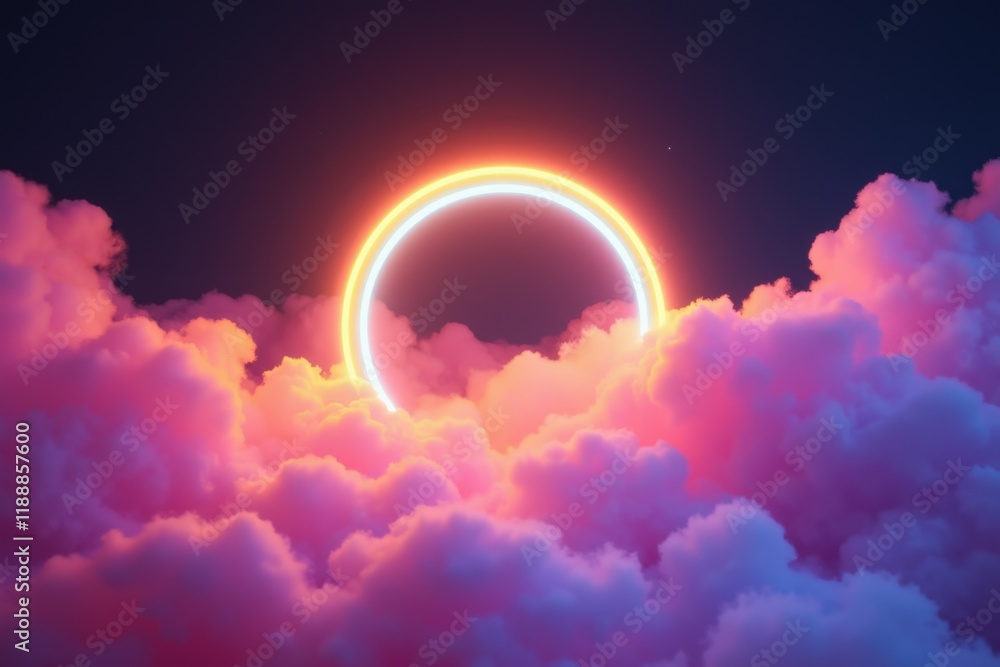 Glowing Nebula Ring in Vibrant Clouds Glowing Nebula Ring in Vibrant Clouds