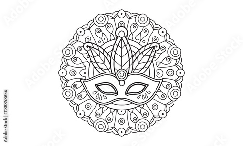 Mardi Gras Mandala Coloring Page