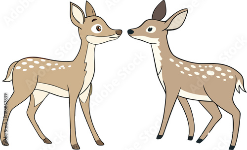Roe deer bundle design art and illustrator eps