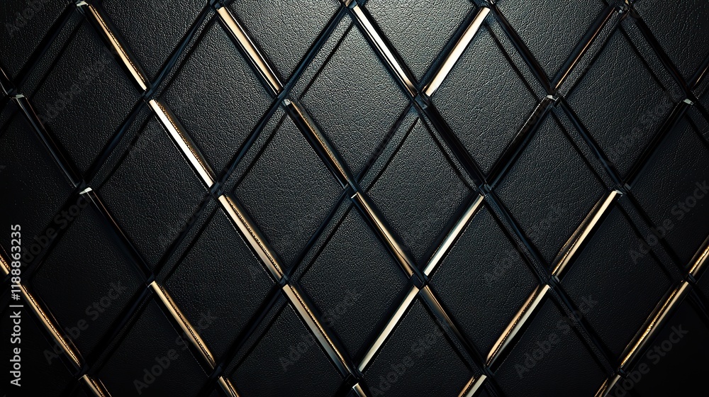 Fototapeta premium **Thin crisscrossed lines forming diamond-like patterns with hints of fluorescent light
