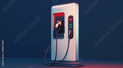 Electric car charger station illustration photo