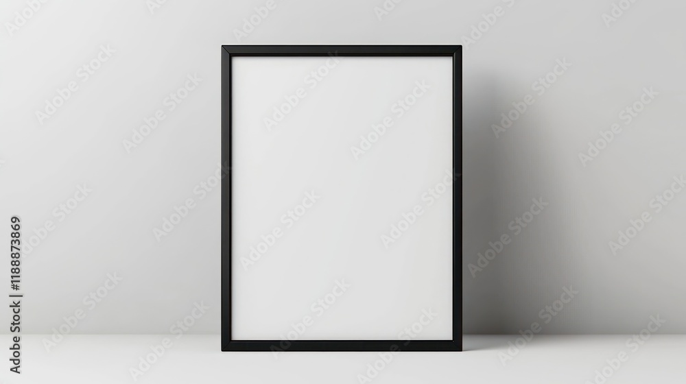 Simple black framed blank flip chart on a minimalistic soft gray backdrop. Simple black framed blank flip chart on a minimalistic soft gray backdrop.