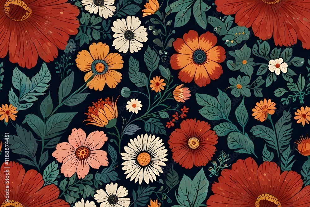 Seamless floral border. Generative AI Seamless floral border. Generative AI