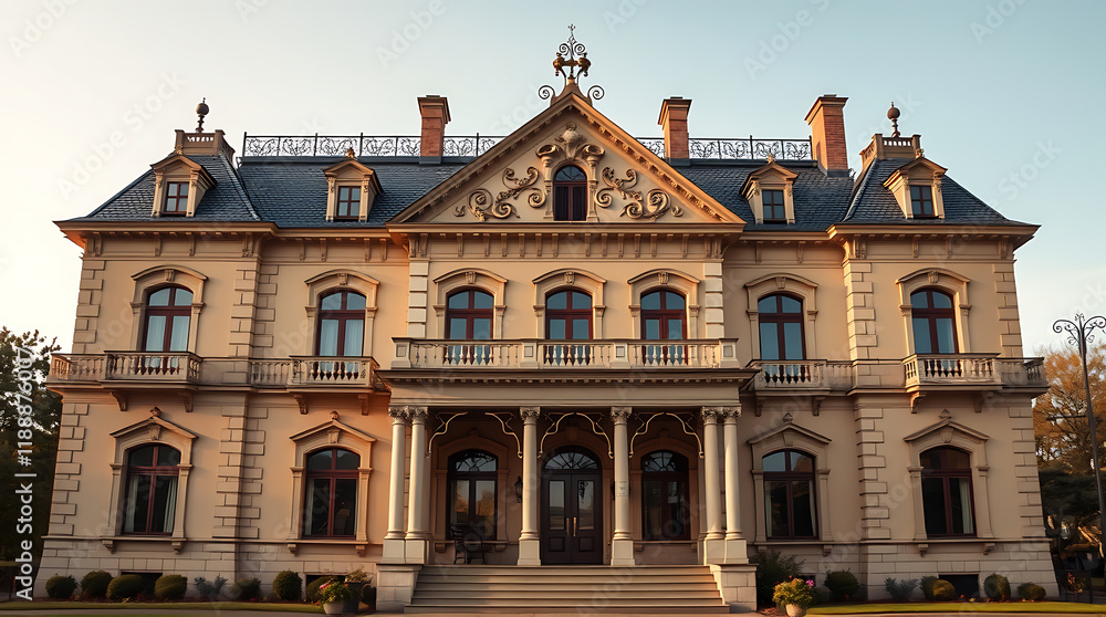 Fototapeta premium Magnificent Mansion: A Masterpiece of Architectural Design