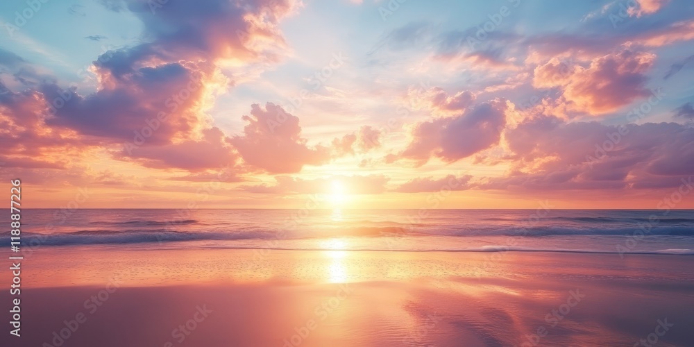Serene sunset sky background over the beach creates a stunning nature background, perfect for capturing the beauty and tranquility of a beach sunset sky atmosphere. Serene sunset sky background over the beach creates a stunning nature background, perfect for capturing the beauty and tranquility of a beach sunset sky atmosphere.